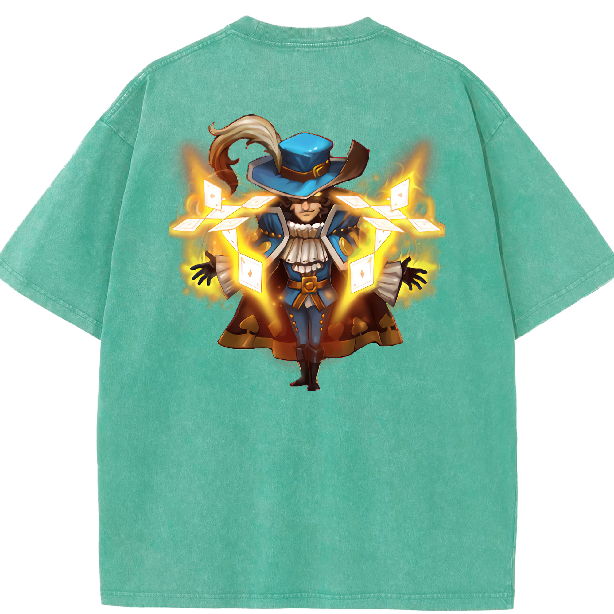 リーグ・オブ・レジェンド League of Legends LOL 綿100% ヴィンテージ風 半袖Tシャツ（背面プリント）